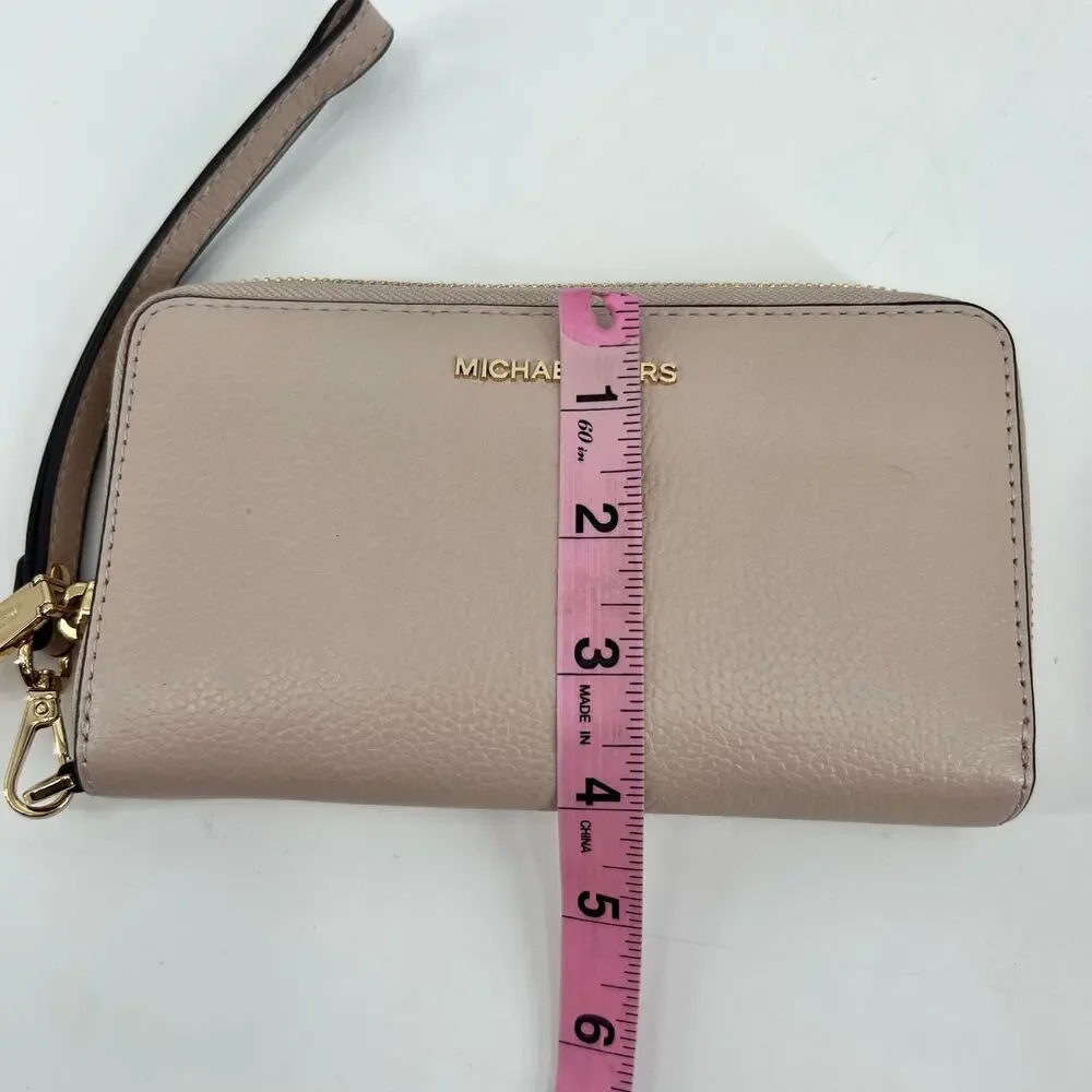 Michael Kors Jade Light Pink Smooth Leather Shoulder Bag & wallet gold hardware